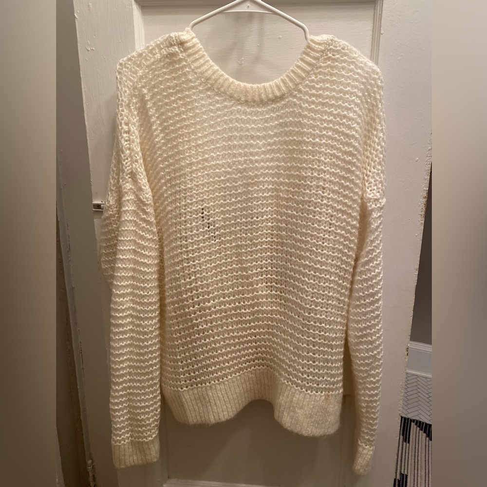 Open Back Cream Knit Sweater